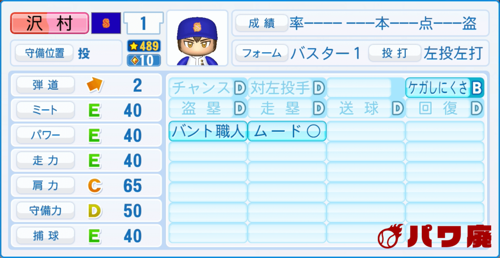 沢村栄純(カット改)のパワプロ再現-野手