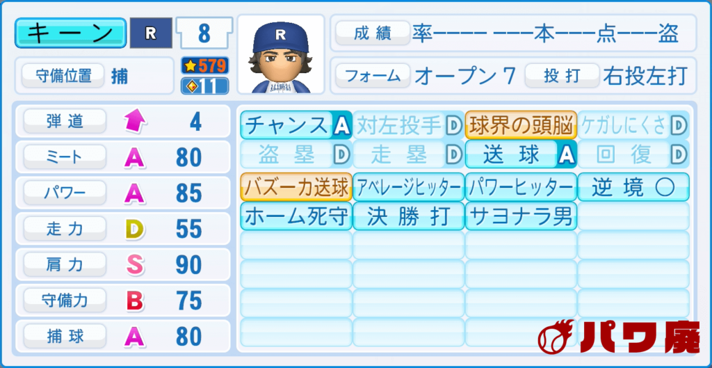 MAJOR・キーンのパワプロ再現-野手