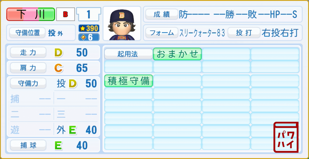 BUNGO・下川毅のパワプロ再現